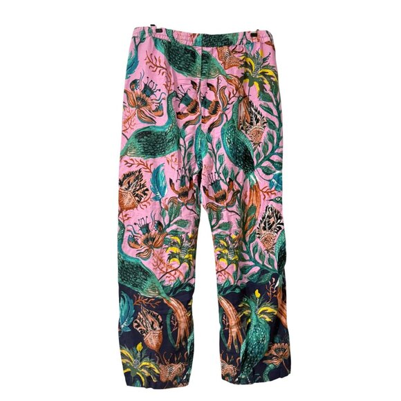 Raphael Balme Anthropologie Peacock Flannel Lounge Pajama Pants Womens XLarge - Picture 5 of 5